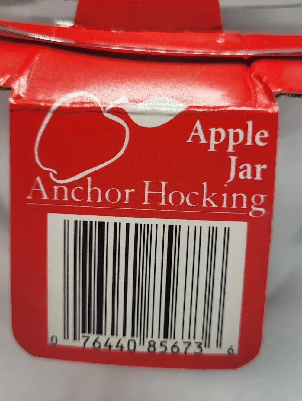 Anchor Hocking Apple Shaped JAR CANISTER Clear Glass with Lid Vintage NOS *READ